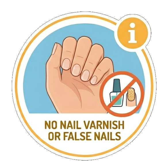 No nail varnish or false nails graphic